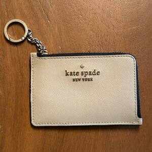 Kate Spade Cream Card Holder with Keychain